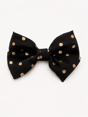 NEW Forever 21 Black Gold Polka Dot Bow Hair Accessory